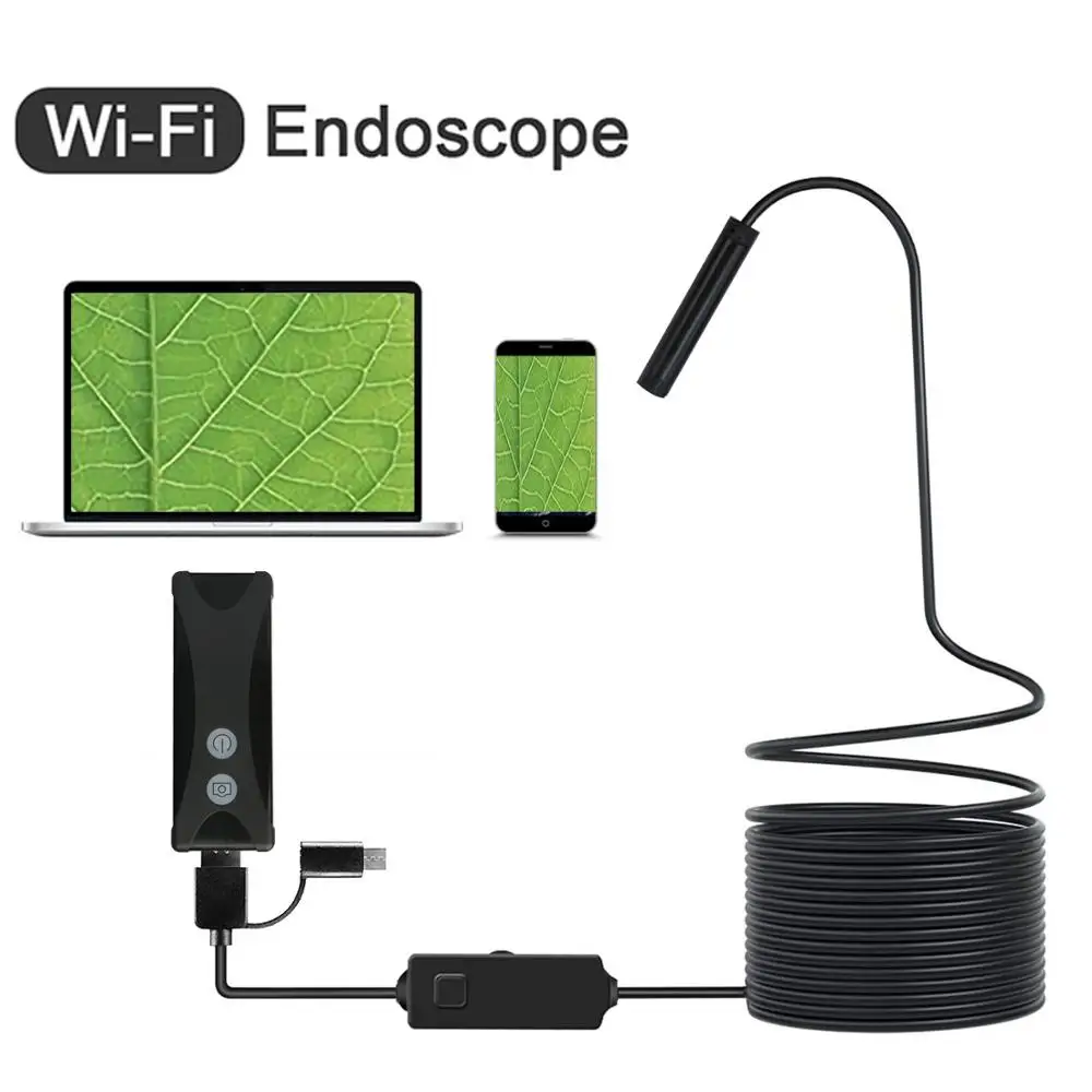 Wifi эндоскоп камера HD 1200P Мини водонепроницаемый мягкий и жесткий провод
