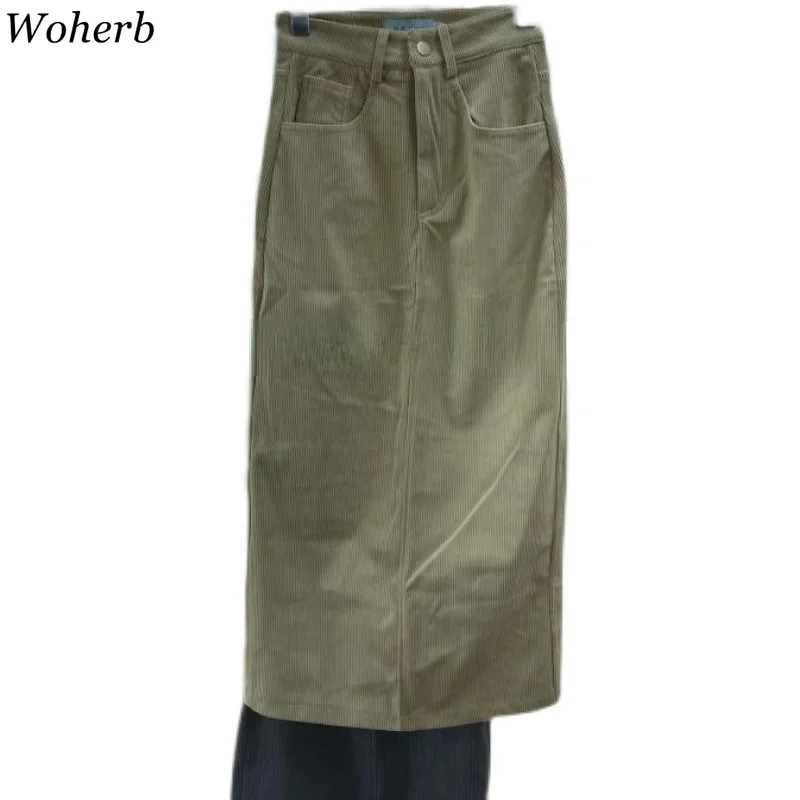 Женские винтажные юбки Woherb с завышенной талией приталенные Женская мода 2022