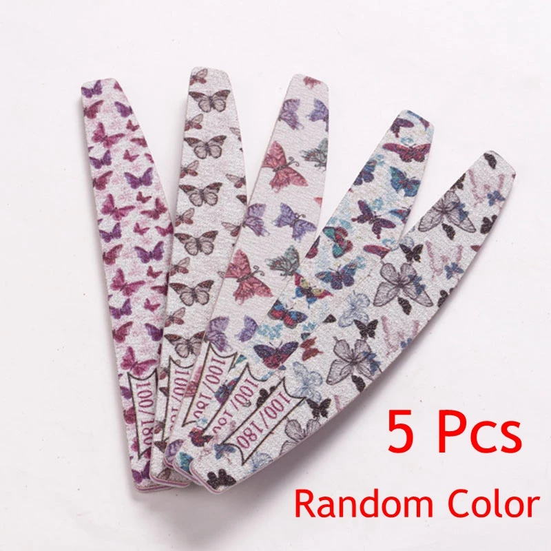 

Butterfly Design Nail Files Moon Style Professional Nails File 100/180/Limas Manicure Tools Butterfly Nail File Nail Buffer Hot