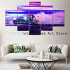 Современные настенные картины на холсте, 5 панелей, плакаты для медитации, Toyota Supra, автомобильные плакаты, гоночный Дрифт, печать, украшение для дома