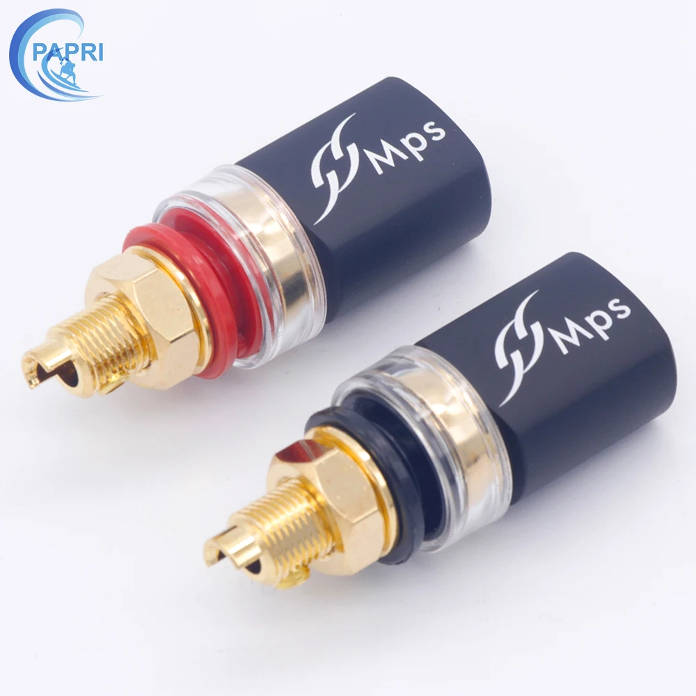 МПС Южный Пол Звезда-Л Латунь с золотым покрытием Более длинные крепежные гайки для подключения разъема стиля "банан" аудио-динамиков CD-плеера.