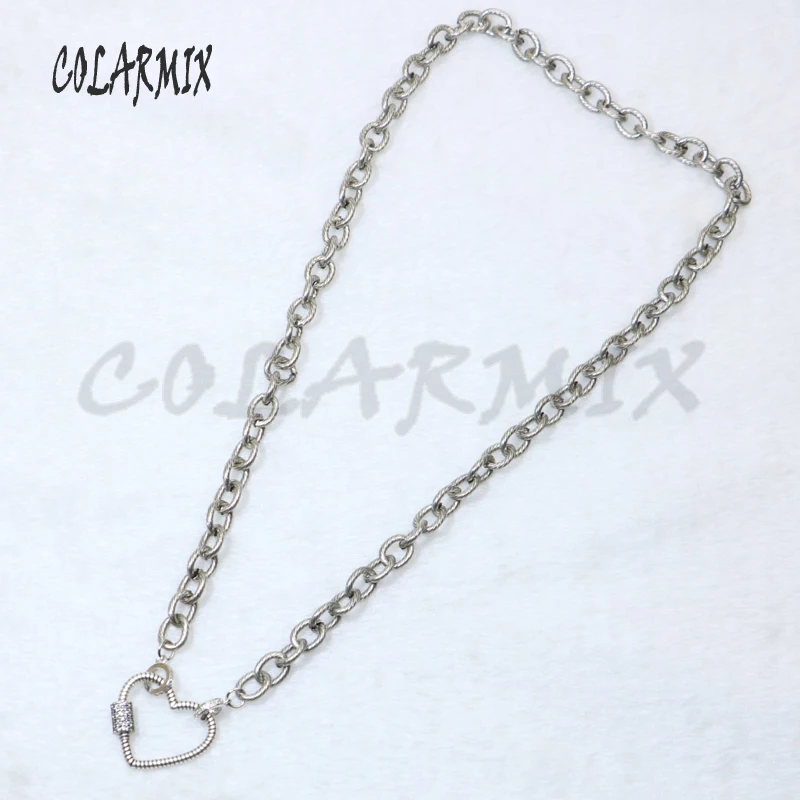 

5 strands heart bolt pendant necklace Retro 18" can keep color chain for layer necklace fashion jewelry 50091