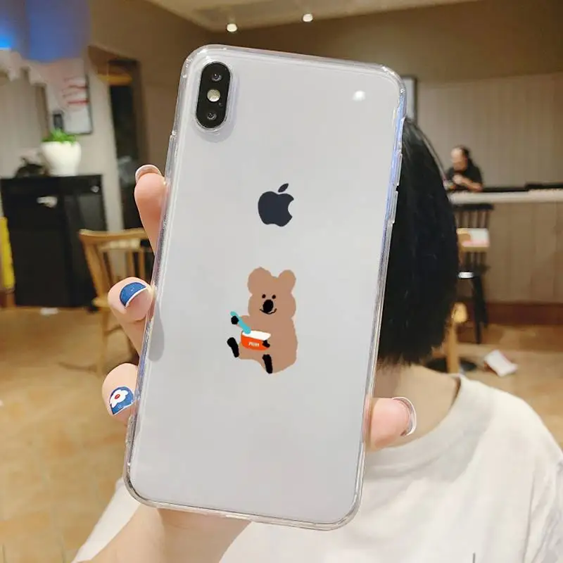 

Koala cartoon cute animal funny Phone Case Transparent soft For iphone 5 5s 5c se 6 6s 7 8 11 12 plus mini x xs xr pro max