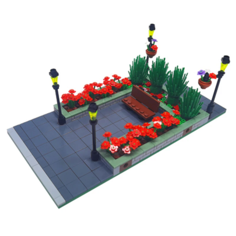 

Building Blocks DIY Creative Garden Streetscape MOC Scene City Park Recreation Site Accessories Educational Assembly Kids Toys