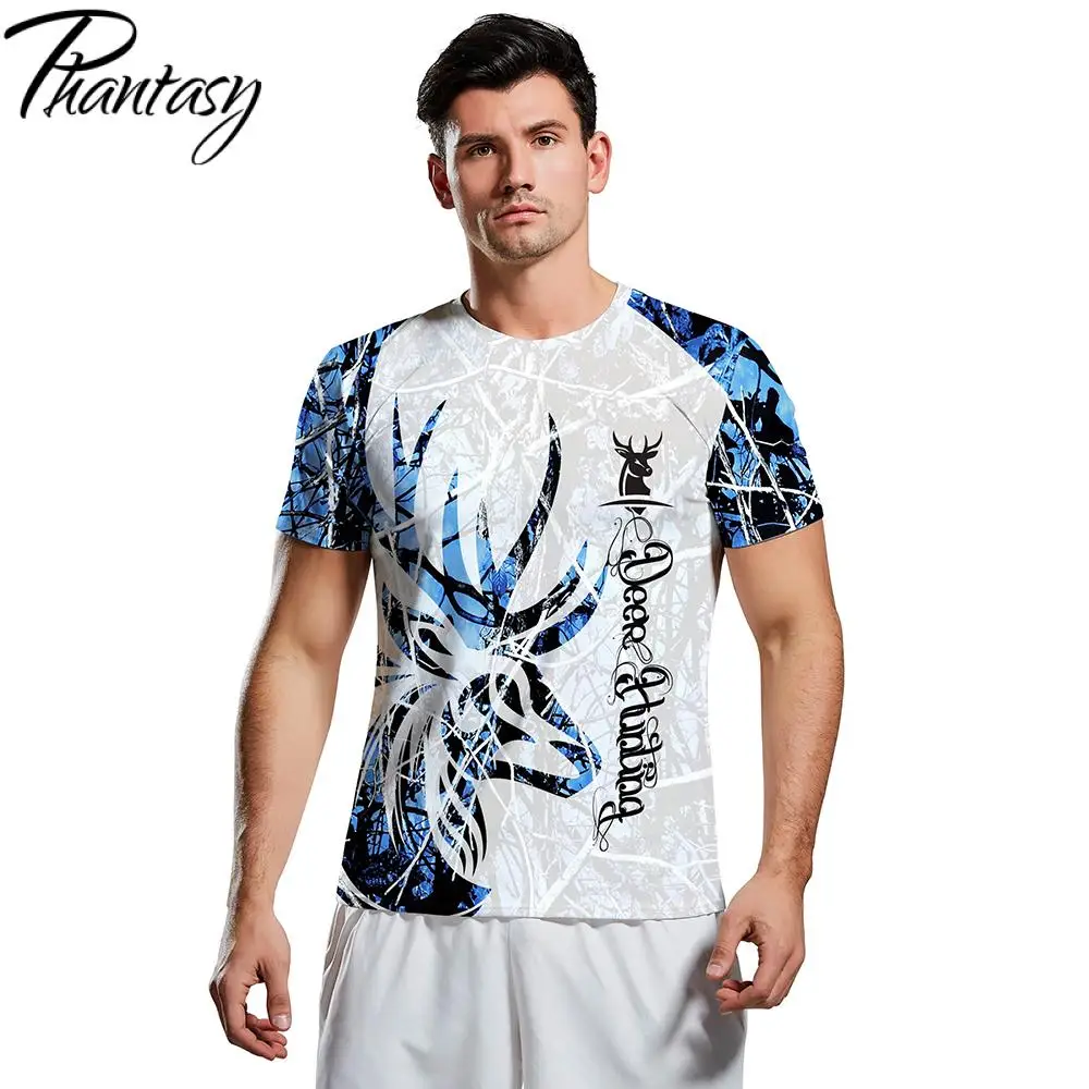 

Phantasy New Casual T-Shirts Summer 2020 Hunting camouflage 3D Printed Short Sleeves Fitness Tee Top For Male