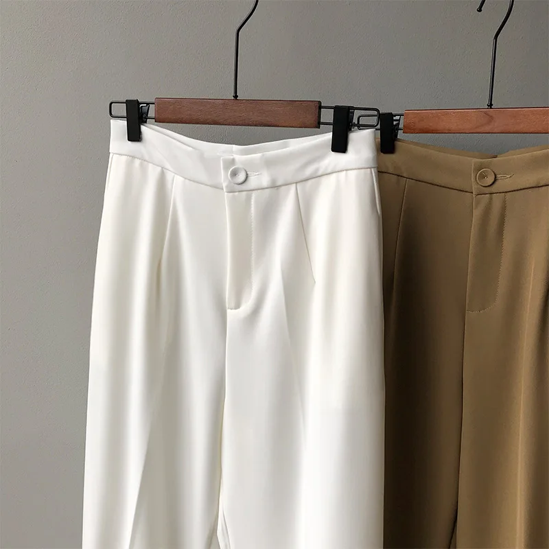 2020 Весенние Новые Стильные корейские свободные штаны женские прямые брюки с