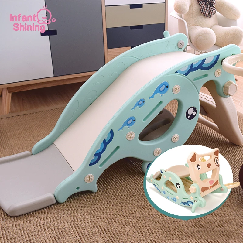 

Infant Shining Slides for Kids Rocking Horse 4 in 1 Baby Toys Children's Slides Ride Horse Toy Multifunction Birthday Gift