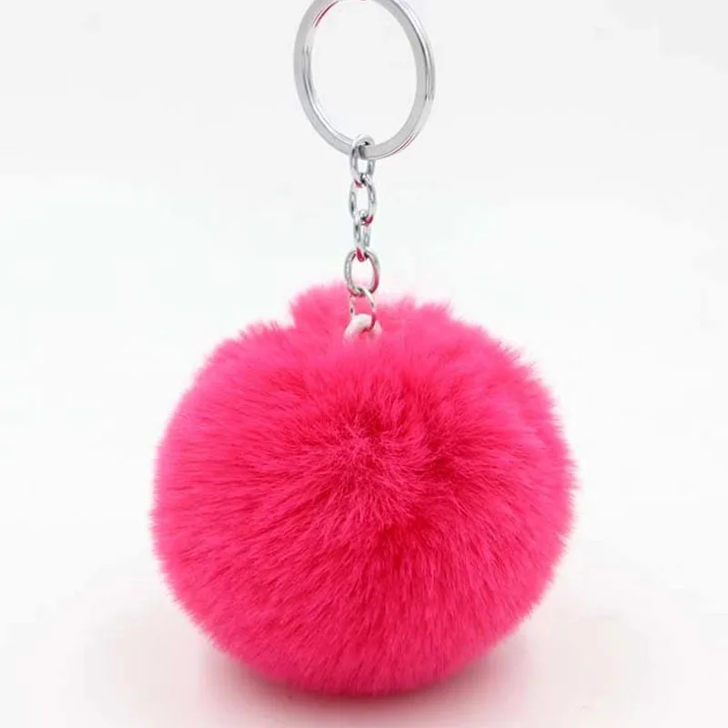 

Imitation Fur Ball Keychain 8cm Imitation Rabbit Fur Bag Keychain Pendant Ladies Car Ornaments Key Chain Accessories Cute Purse