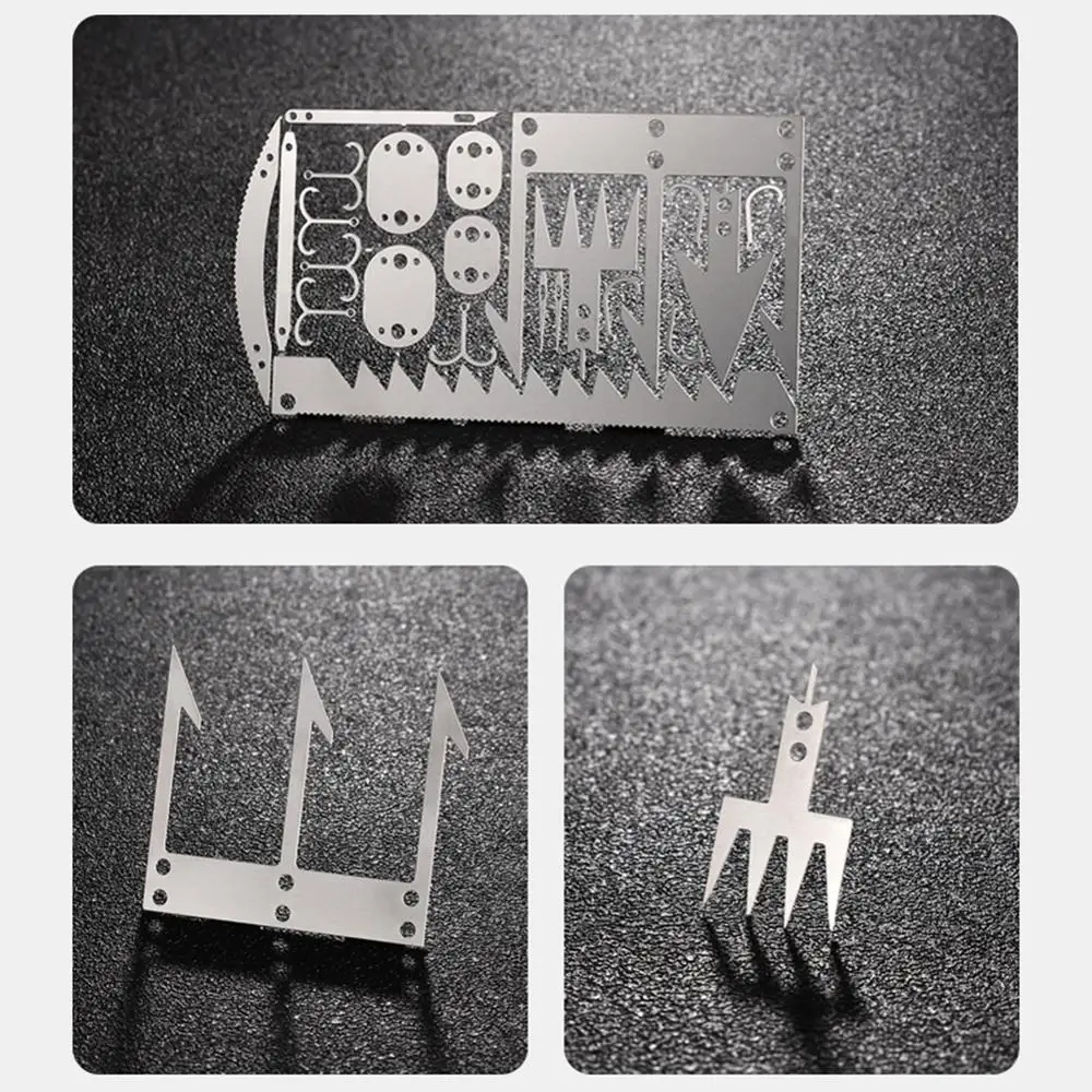 Карточка для выживания 12 в 1 Мультитул карманный нож рыболовный крючок вилка пила