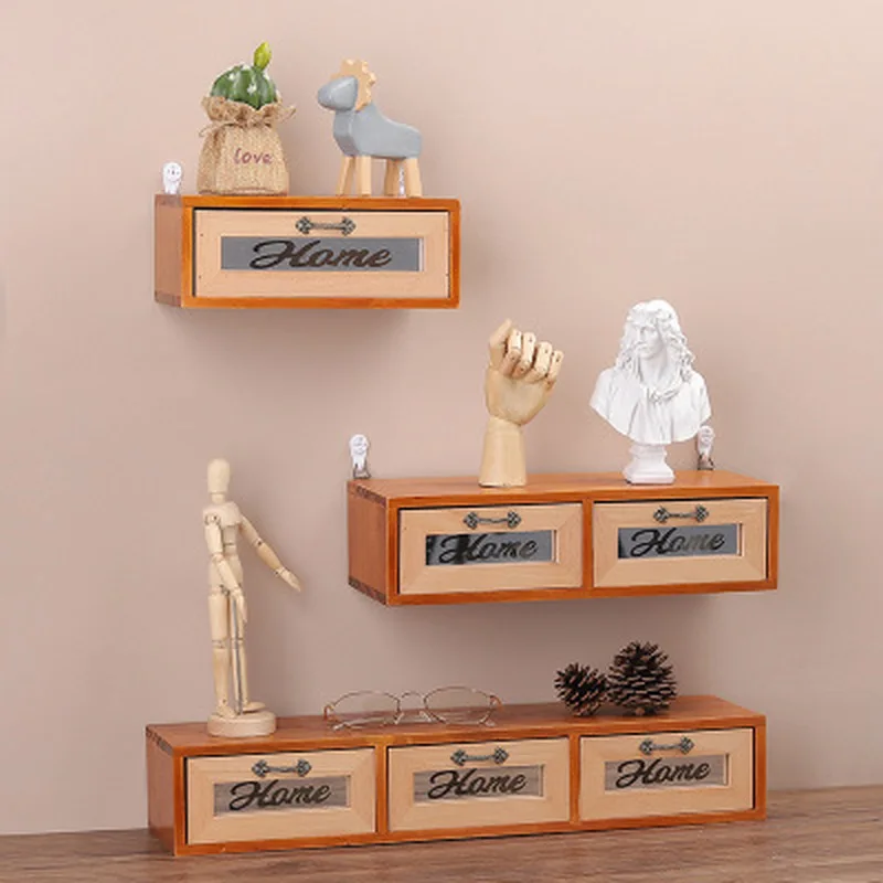 Деревянный ящик для хранения многоуровневый в стиле ретро офисного стола