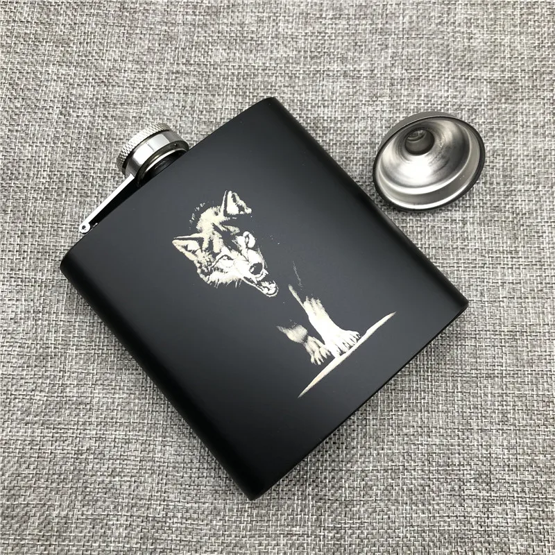 

Customization Russian Hip Flask 6 Oz 170ml 304 Stainless Steel Personalized King Wolf Lion Tiger Alcohol Whiekey Vodka Flask