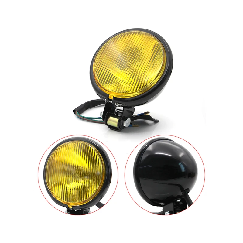 For CG125 Motorcycle Headlight Cafe Racer Head Lamp Motor Vintage Round High/Low Beam Bulb Universal GN125 Harley for Suzuki |