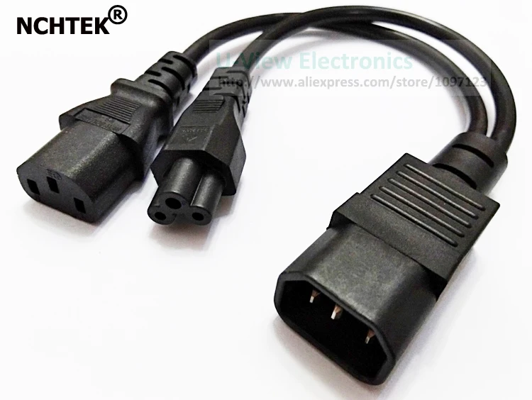 NCHTEK IEC 320 C14 3 PIN штекер C13 + C5 женский кабель адаптера питания Y Тип сплиттер шнур