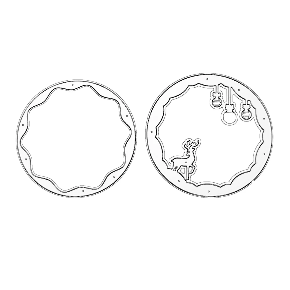 Металлические Вырубные формы рождественские украшения рамка оленя вырубные