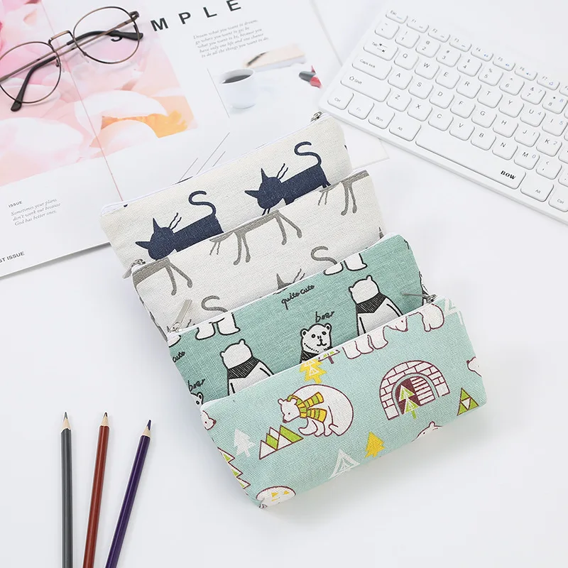 Cartoon Kawaii Vitamins Fruits Pencil Bag Cosmetic Canvas Case School Office Supplies Document File Folder Stationery | Канцтовары для
