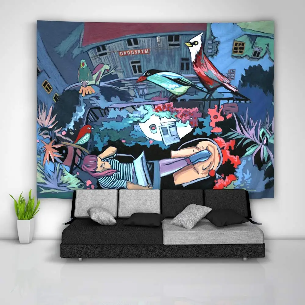 Известная картина гобелен искусство настенный подвесной диван стол покрывало
