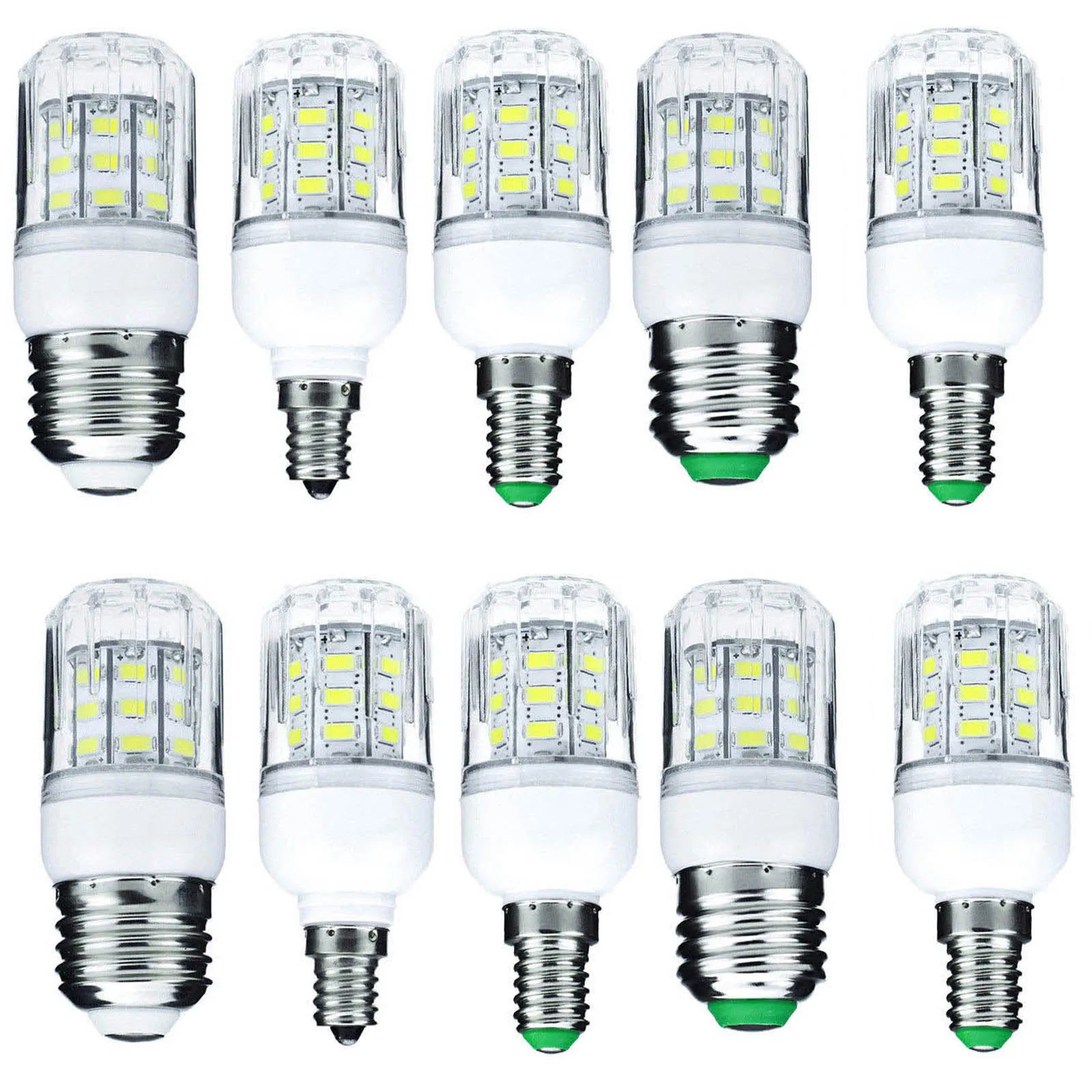 

10x E27 E14 E12 E26 LED Bulb 5730 SMD 110V 220V DC 12V 24V 27 LEDs 7W Led Corn Light Lamps Christmas Chandelier Candle Lighting