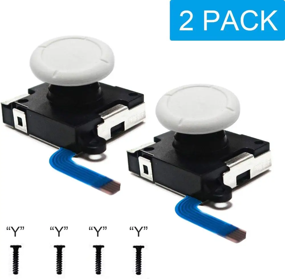 Original 3D Analog Joystick JoyCons Replacement Left/Right Repair Kit Thumb Sticks Sensor with 2 “Y” Screws for Nintend Switch |