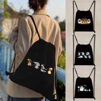 2022 new canvas drawstring backpacksstorage fashion backpacks shoppers bagsgym sports bagcartoon print bag woman school bag