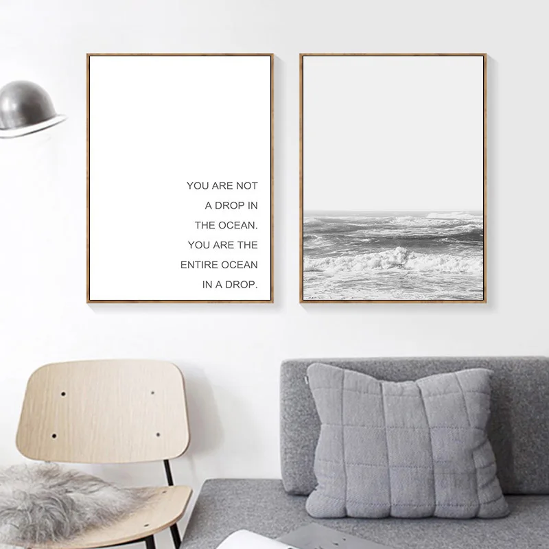 Скандинавский Морской берег настенная Картина на холсте морские волны плакаты и