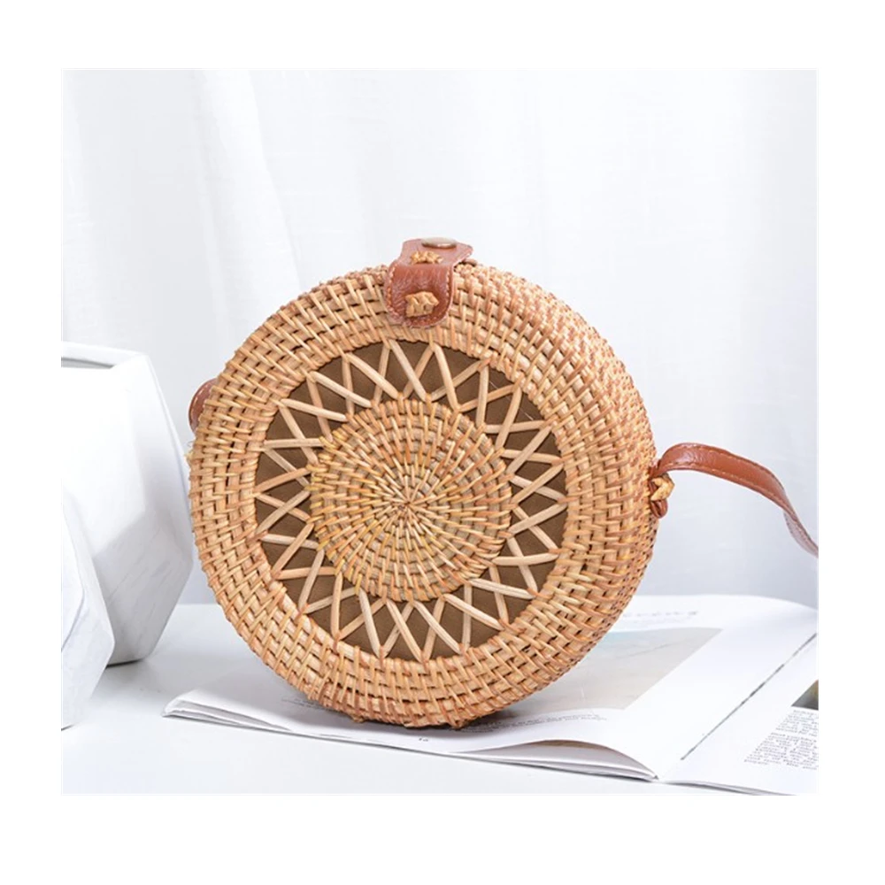 Новые женские соломенные сумки круглые тканые ручной работы Дизайнерские летние