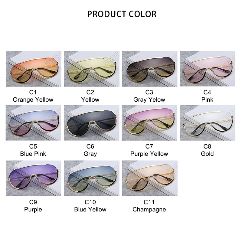 

ROYAL GIRL Retro Anti-UV Wrap Sunglasses Women Fashion Ocean Lenses Sun Glasses Female Oversized Driving Goggles UV400 ss204