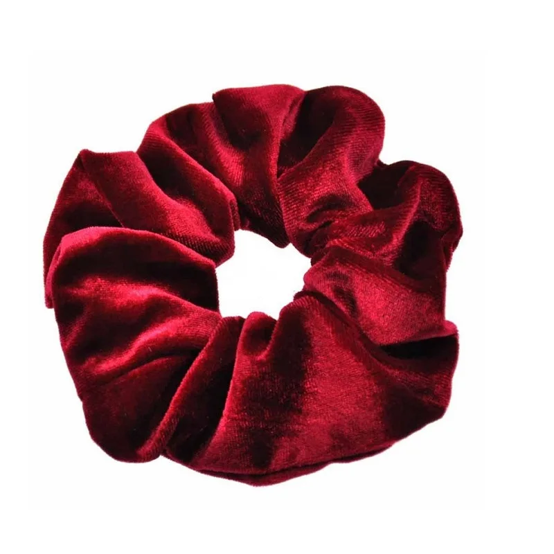 Wine Red 2 шт Твердые женские бархатные волосы кольцо женские Девушки эластичные волосы резиновые ленты аксессуары для Женский Хвостик Держатель - Окраска металла: Wine Red