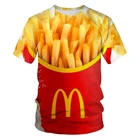 Новинка лета 2021, лидер продаж, мужские и женские футболки, модные футболки 3D серии гурманы, Симпатичные повседневные спортивные футболки большого размера