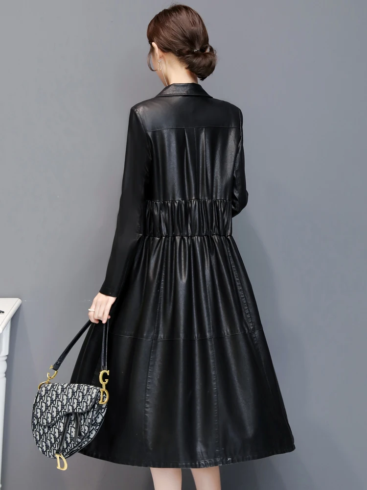 Lautaro Женские кожаные куртки и пальто Женская одежда больших размеров 4xl 5xl 6xl 7xl