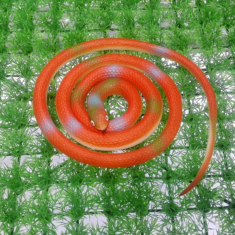 

Simulation Toy Snake TPR Flexible Glue Snake Fake Snake Cobra Ghost Festival Scary Road 130cm Black Snake