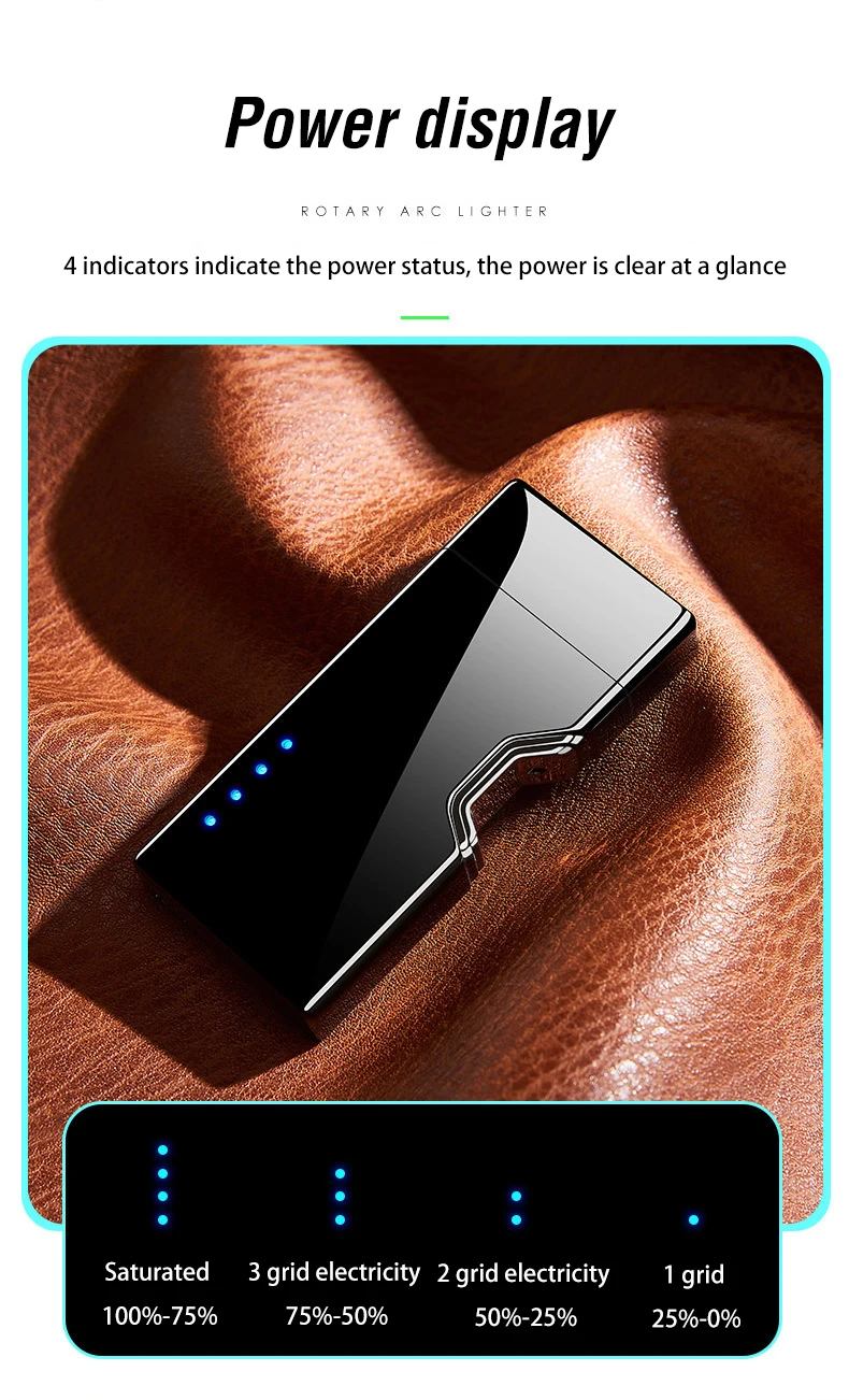 Вращающаяся дуговая USB электрическая зажигалка для сигарет ветрозащитная плазменная Электронная зажигалка с сенсорным зондированием вращающиеся зажигалки металлический подарок для мужчин