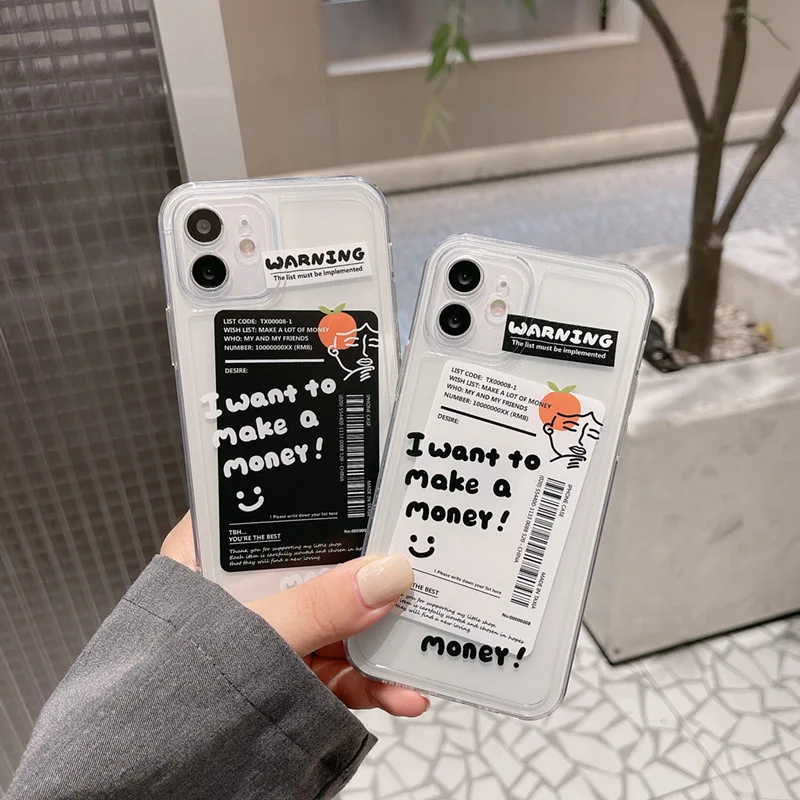 

Clear Text Social Media black Phone Case For iPhone 12 pro 11 Pro Max Cases For iPhone SE 2020 7 8 Plus XS Max XR Fundas Cover