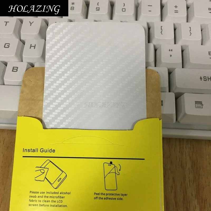 2 упаковки полупрозрачного углеродного волокна шаблон Дизайн Наклейка задняя