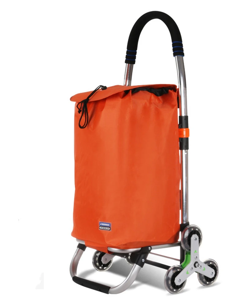 

LISM Six Compact Utility Cart Trolley Grocery Carts Heavy Duty with Wheels Foldable Removable Push Bag