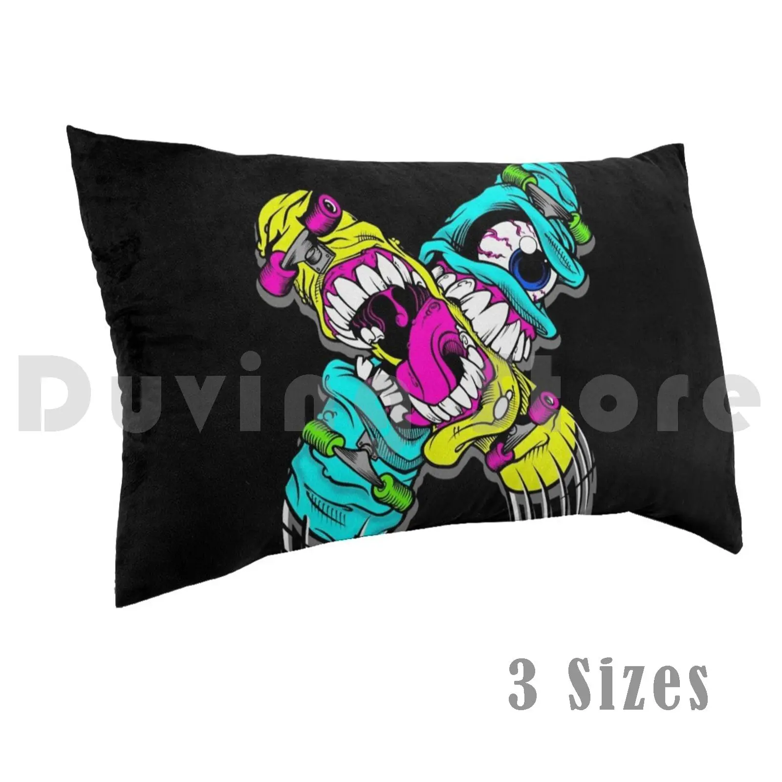 

Skateboard Fight Pillow Case Printed 35x50 Skate Monster Skateboard Skater Animal Funny Comics Cool Style