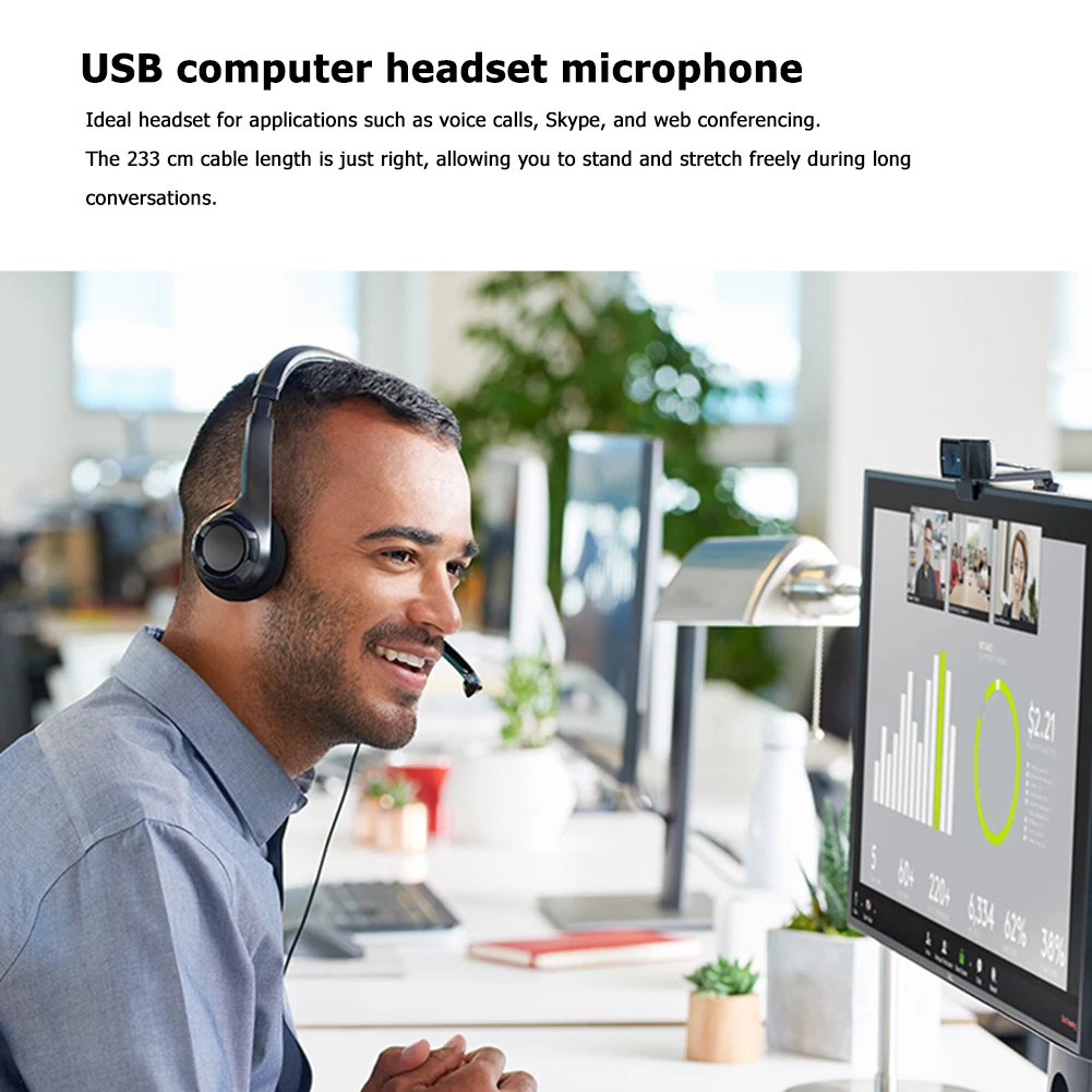 

Logitech H390 USB Computer Headset with Enhanced Digital Audio and In-line Controls with 2.33M Microphone Wire Control