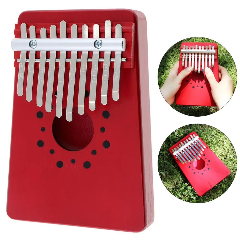Пианино для пальцев Kalimba 10 клавиш Сосновая древесина мини клавиатура Mbira