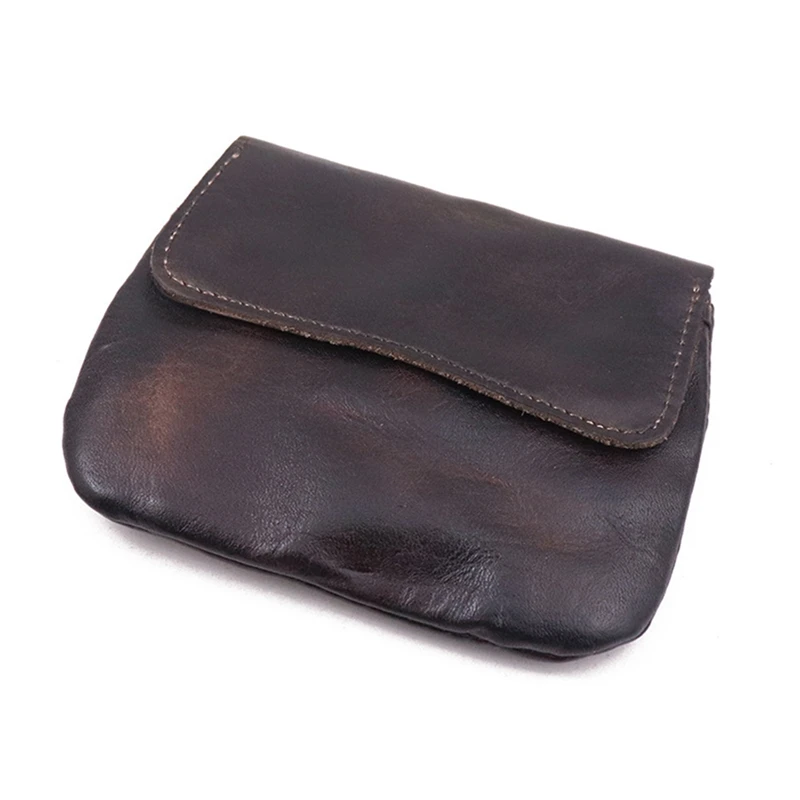 

Популярный кошелек kf-Coin, ретро мини кожаный держатель для карт для мужчин, двойной минималистичный короткий кошелек для женщин