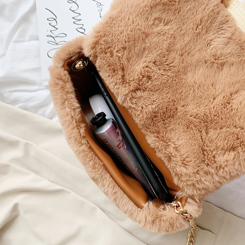 Пушистая женская сумка на плечо зимняя модная новинка 2019 сумка-мессенджер с