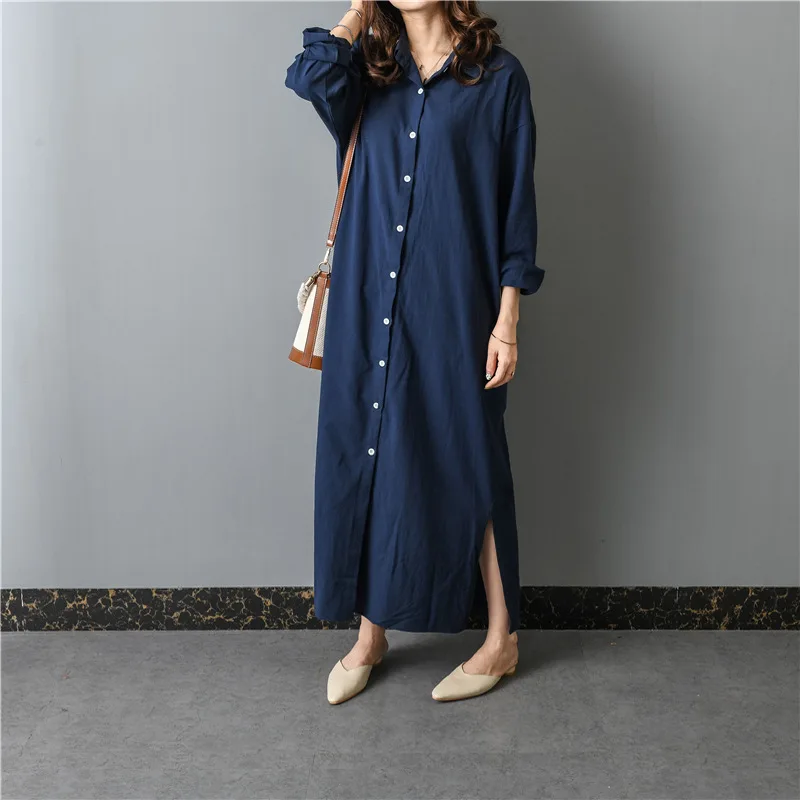 Женская свободная рубашка с отложным воротником Удлиненная новинка 2019 | одежда