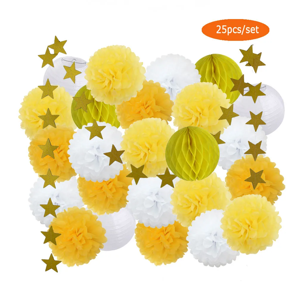 Набор бумажных круглых шариков-фонариков украшение для свадьбы и вечеринки 8