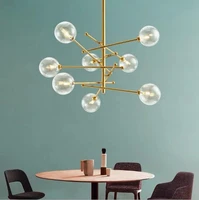 loft gold creative chandelier iron dining lighting living room lamp american syle minimalism lamp indoor modern led