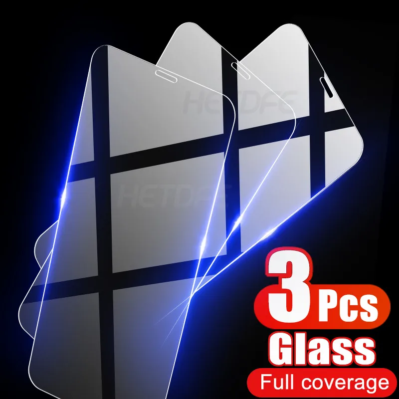 3 шт. Защитное стекло для iPhone 12 11 Pro XS Max X XR мини защита экрана 8 7 6 6S Plus 5 5S SE 2020