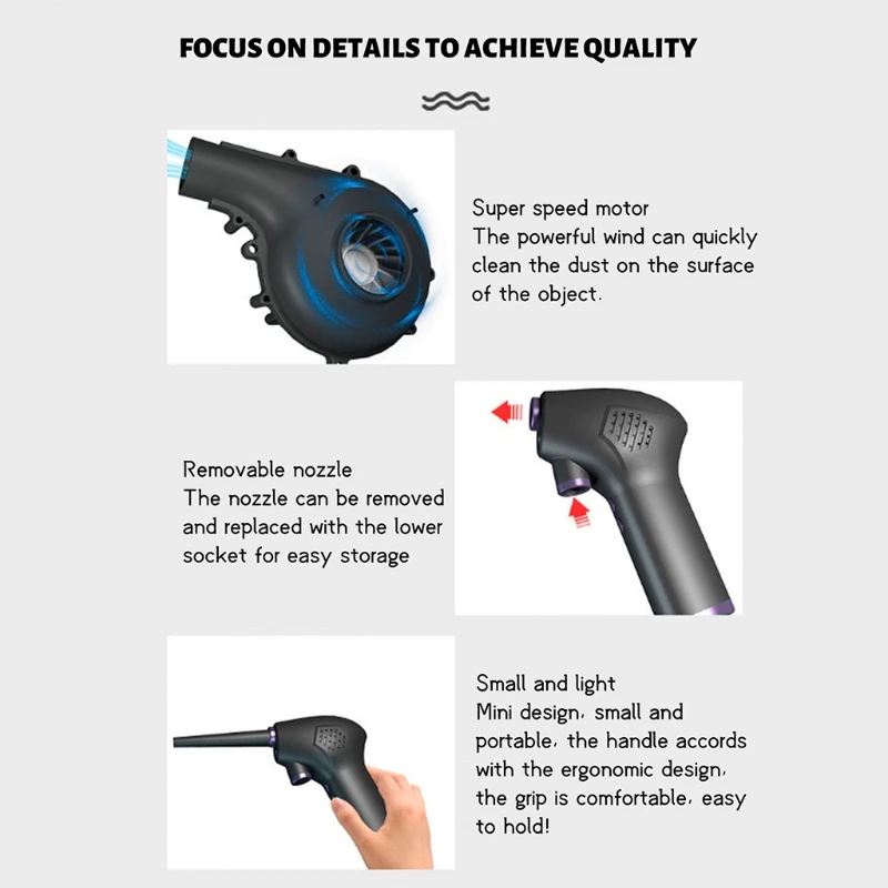 

Electric Cordless Air Duster,6000MAh Rechargeable Keyboard Cleaner Blower Handheld Compressed Air Can Duster