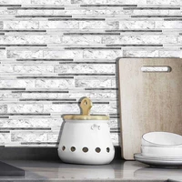 3d striped pattern wall stickers waterproof bathroom brick peel and stick backsplash decor tiles for kitchen rv room