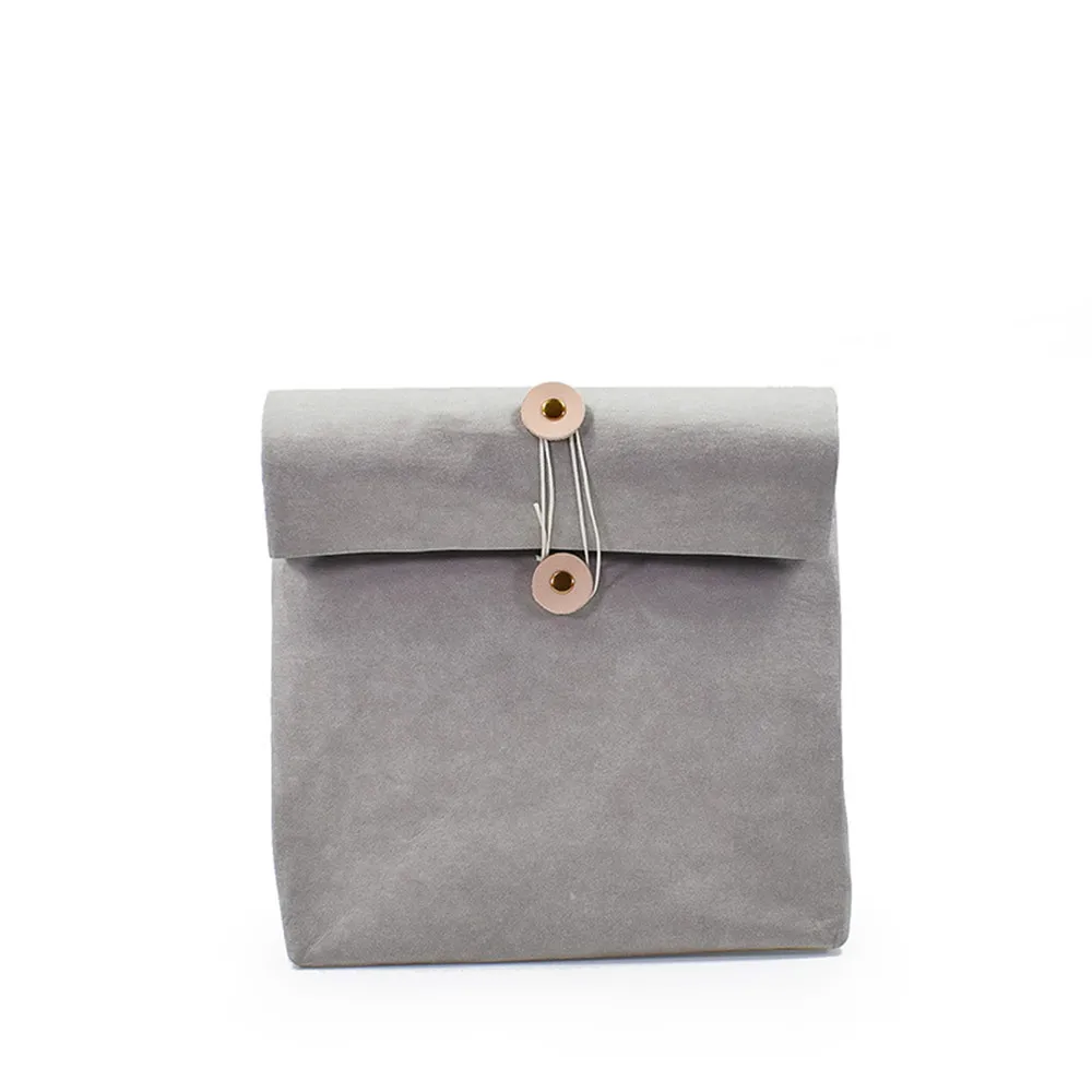 Ins Washable Kraft Paper Storage Bag Nordic Minimalist Gray Brown Waterproof Vegetable Bread Flower Book Bags for Home |