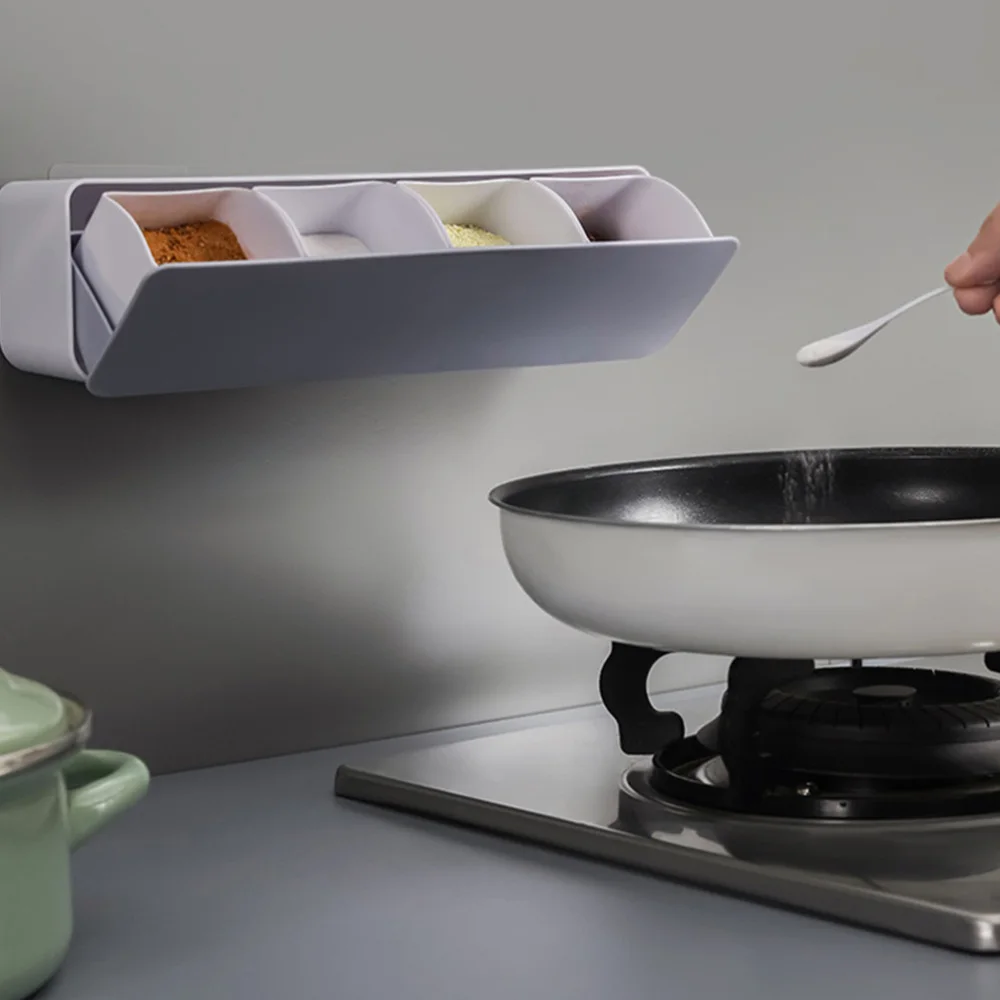 

1 Set Kitchen Condiment Serving Jars Sugar Spice Containers (Light Grey)