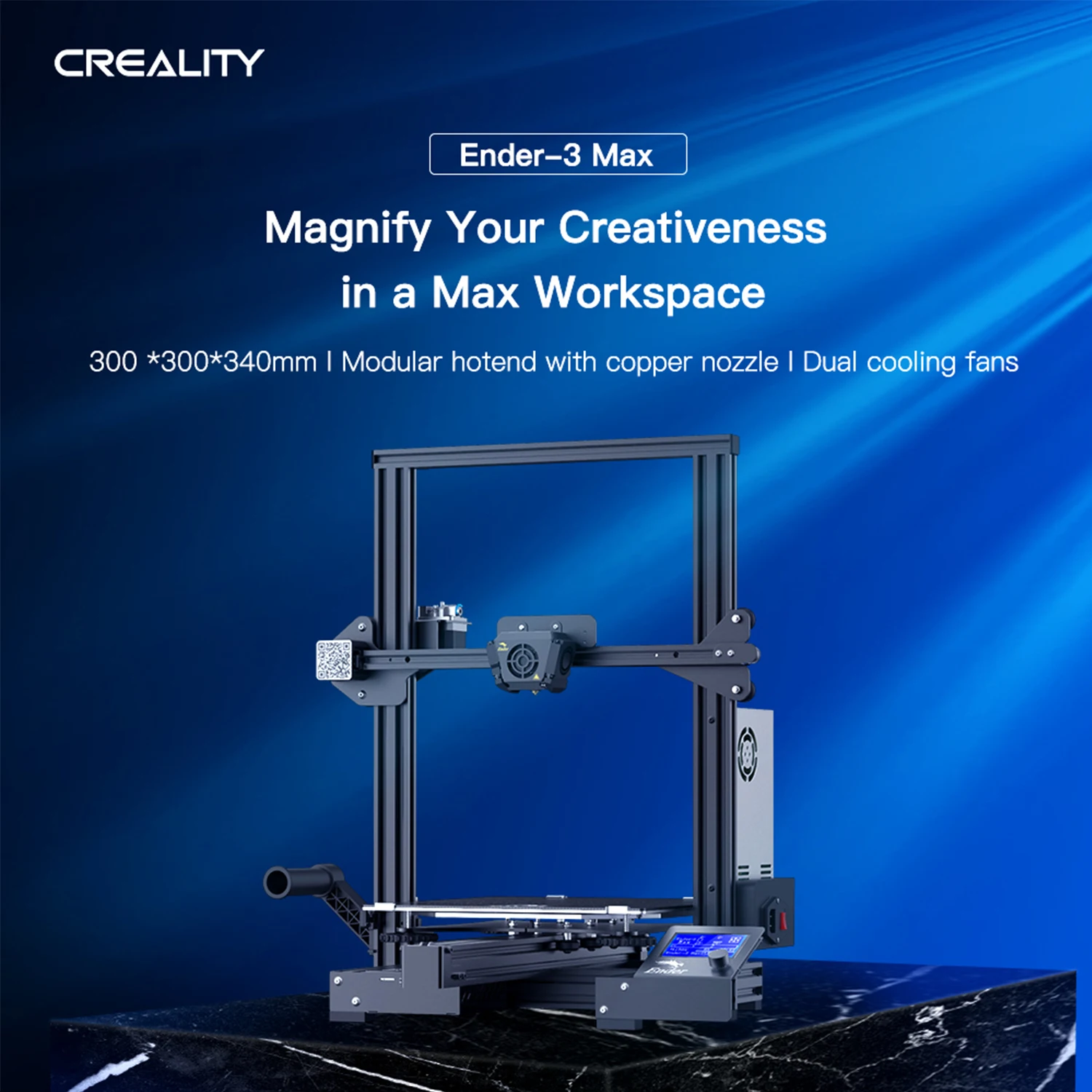 Günstig Creality Ender-3Max Hohe Präzision 3D Drucker Kit Integrierte Struktur 300*300*340mm Lebenslauf Druck/Filament Detektor 8G TFCard