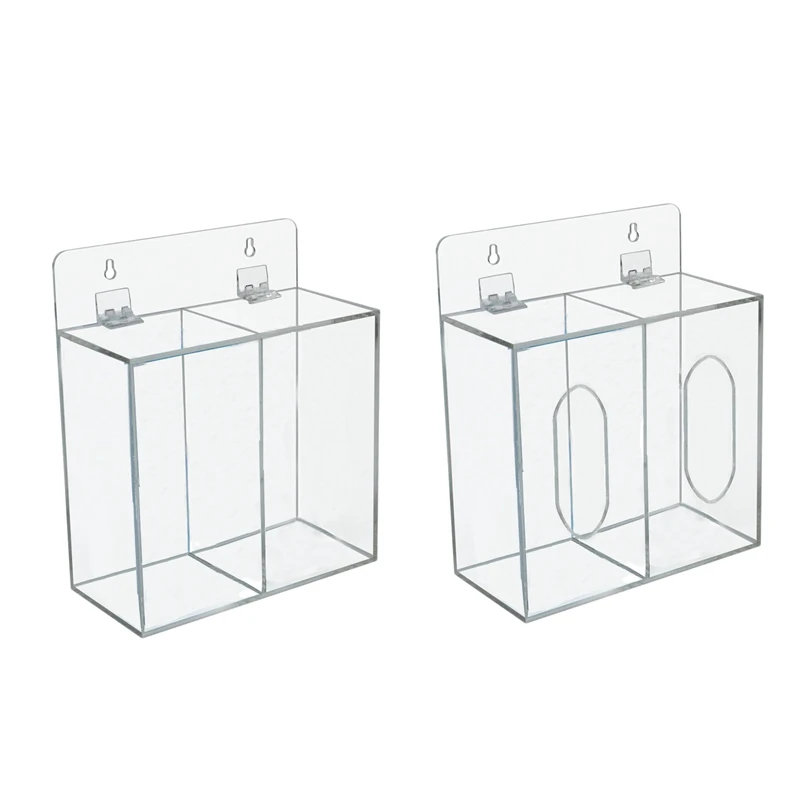 

Disposable Mask Storage Box Wall-Mounted Transparent Double Grid Storage Box Tissue Tissue Organizer