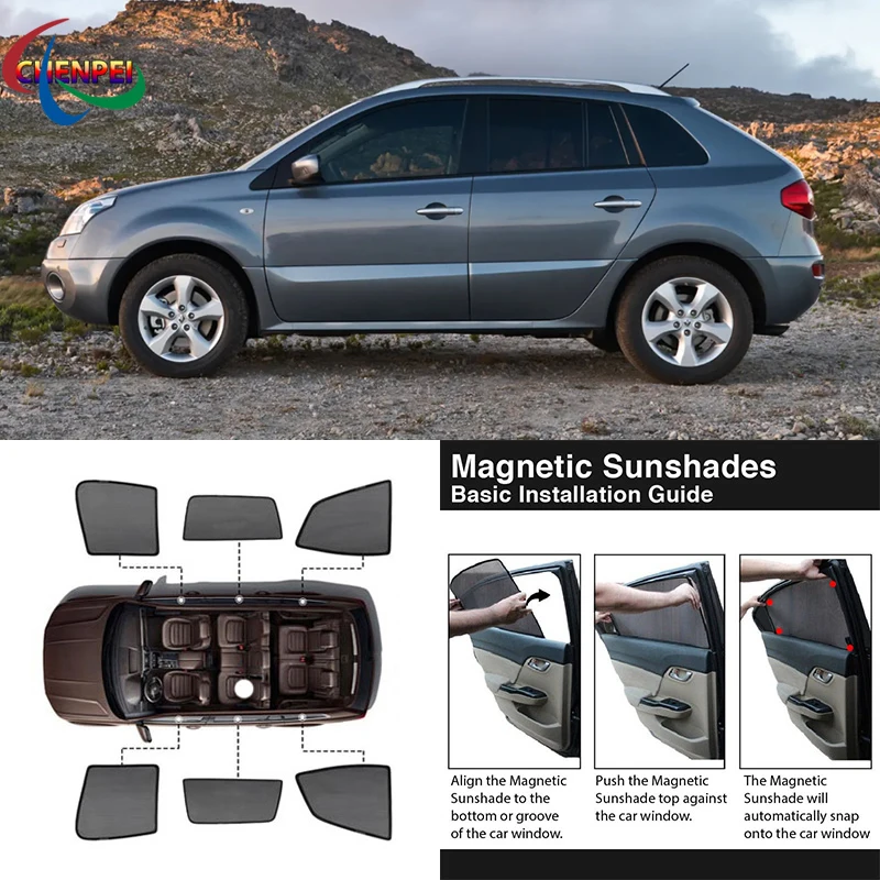For Renault Koleos 2010 Car Full Side Windows Magnetic Sun Shade UV Protection Ray Blocking Mesh Visor Decoration Accessories